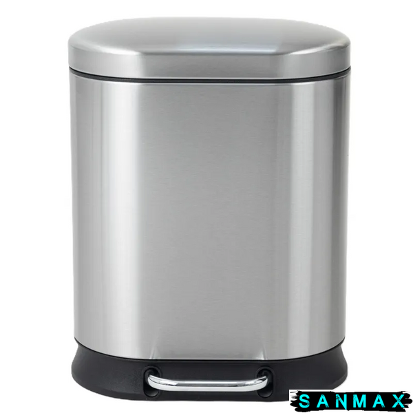 Відро для сміття з плавним закриттям овальне Mixxus Premium Strong-TC0105 SS Color 5л колір наржавійка (MI7080) MI7080 фото