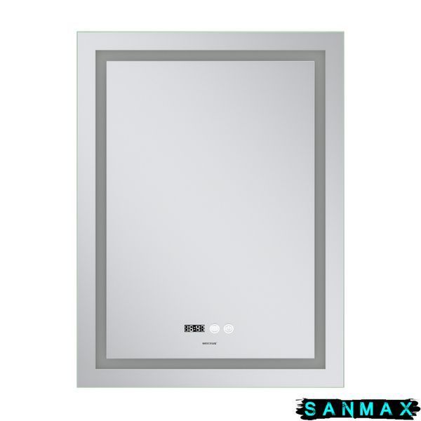 Дзеркало Mixxus Premium Flash MR21-70x90 (Led Touch, Anti-fog, димер, годинник) (MP6618) MP6618 фото