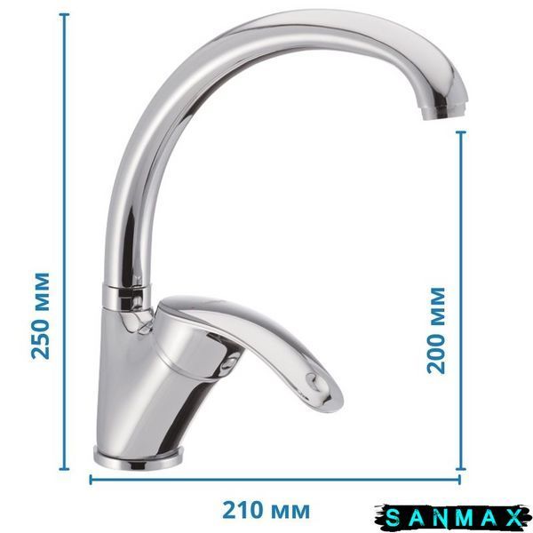 Змішувач для кухні на шпильці Haiba Mars 011 Хром (HB0264) HB0264 фото