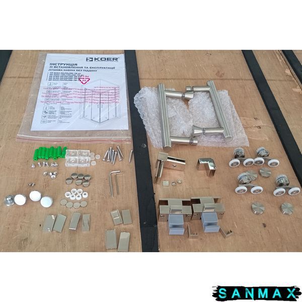 Душова кабіна без піддону Koer SR SC03-90x90x200-TR-02 прозоре скло Easy Clean 6мм SS Color (KR5680) KR5680 фото