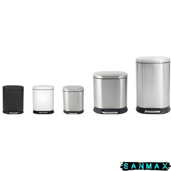 Відро для сміття з плавним закриттям овальне Mixxus Premium Strong-TC0105 SS Color 5л колір наржавійка (MI7080) MI7080 фото