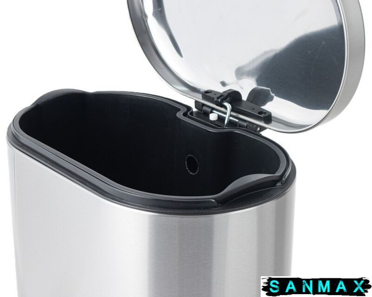 Відро для сміття з плавним закриттям овальне Mixxus Premium Strong-TC0105 SS Color 5л колір наржавійка (MI7080) MI7080 фото