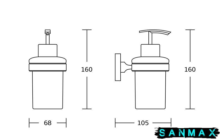 Дозатор для миючого засобу Vbi Uranus Чорний Vbi-040406BL фото