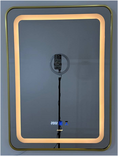 Дзеркало Kraft Premium 80x60 вертикальне допомогою жесту профіль Матове Золото (Led Touch, Anti-fog) (MOV3 8060 gold) MOV3 8060 gold фото