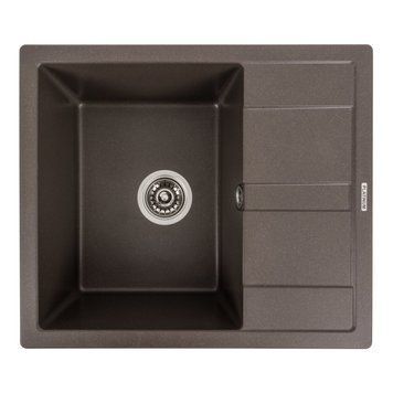 Гранітна мийка для кухні Platinum 5851 ARIA матова Темна скеля SP000039619 фото