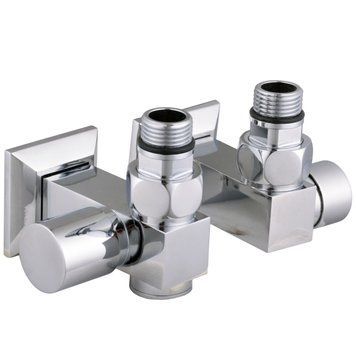 Набір кран вертильний кутовий з американкою Solomon Lux 1/2" Cube Хром 8888_Тен 000028373 фото