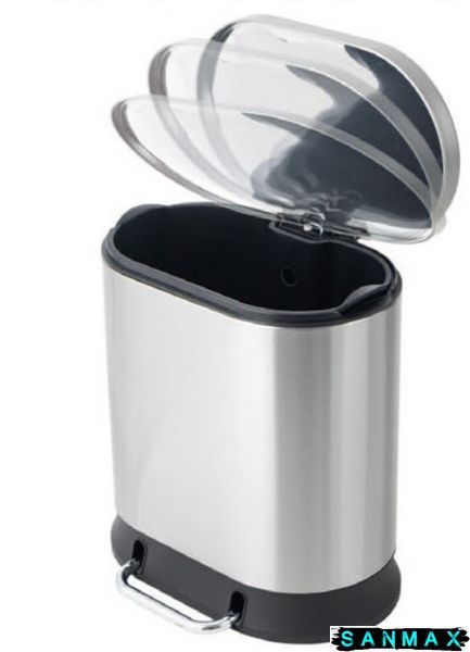 Відро для сміття з плавним закриттям овальне Mixxus Premium Strong-TC0120 SS Color 20л колір наржавійка (MI7081) MI7081 фото