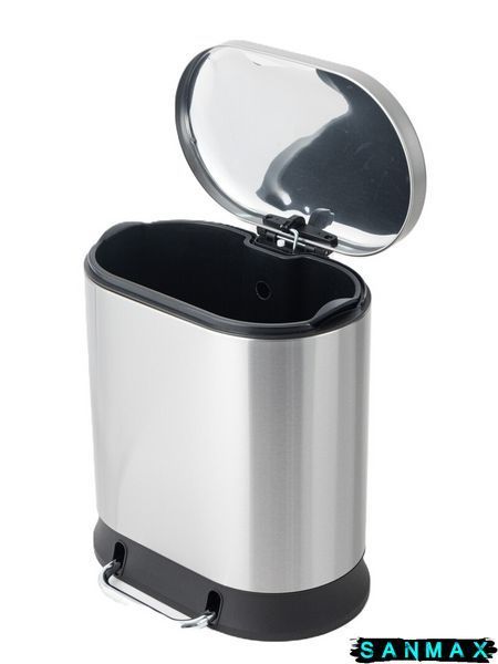 Відро для сміття з плавним закриттям овальне Mixxus Premium Strong-TC0120 SS Color 20л колір наржавійка (MI7081) MI7081 фото