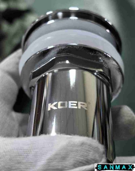 Донний клапан для умивальника з переливом Koer PW-07-01 Хром (KR5782) KR5782 фото
