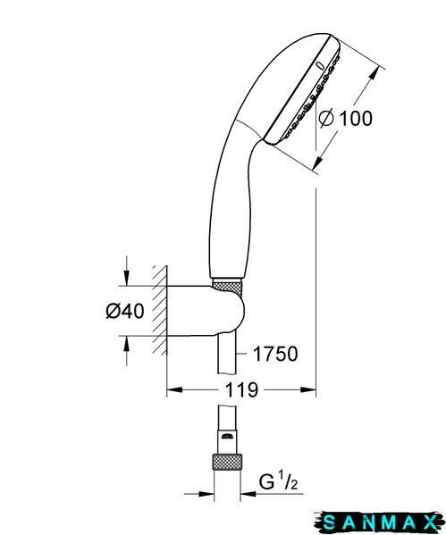 Душовий набір з тримачем, 3 режими струменю Grohe New Tempesta Classic (27849001) 27849001 фото
