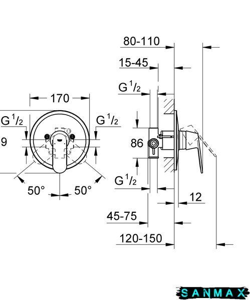 Вбудована душова система Grohe Eurosmart Cosmopolitan (32880000) 32880000 фото