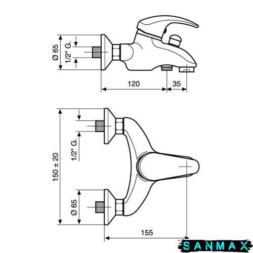 Змішувач Emmevi Anubis для ванни бронза BR7001RB BR7001RB фото