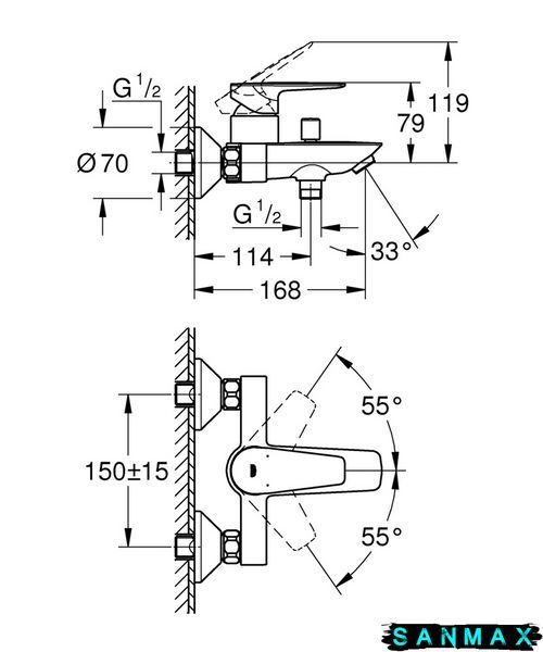 Змішувач для ванни Grohe BauEdge New (23605001) 23605001 фото