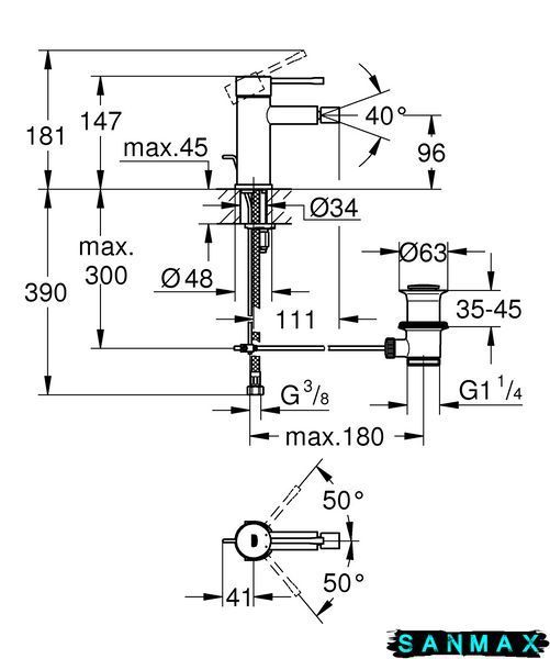 Змішувач з донним клапаном Grohe Essence (24178001) 24178001 фото
