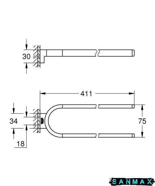 Подвійний тримач для рушників Grohe Selection (41059000) 41059000 фото