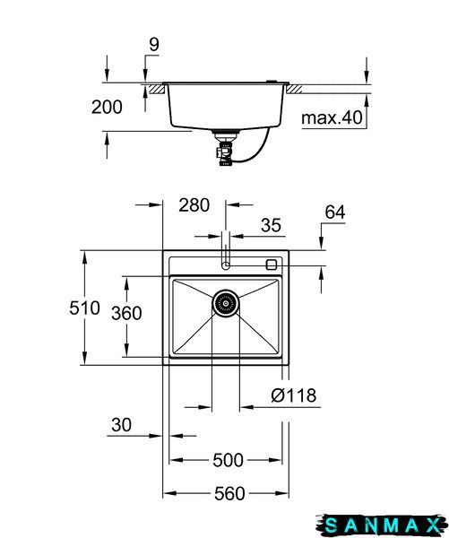 Композитна мийка для кухні Grohe K700 (31651AT0) 31651AT0 фото
