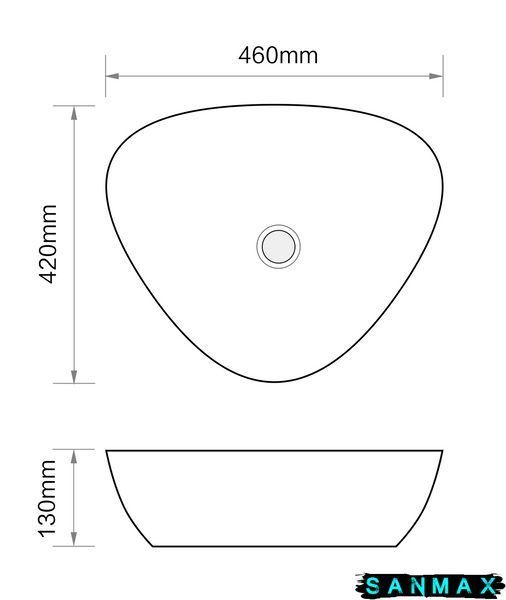 Раковина накладна Mixxus Premium Wave-0104 Marble 460х420х130mm (MP6534) MP6534 фото