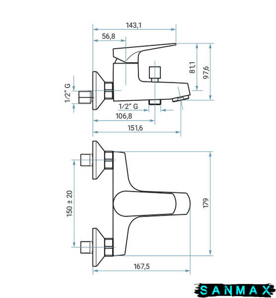 Змішувач Emmevi Nicla для ванни б/акс хром CR89001 CR89001 фото