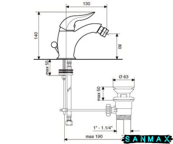 Змішувач Emmevi Duka для біде CR44004 CR44004 фото