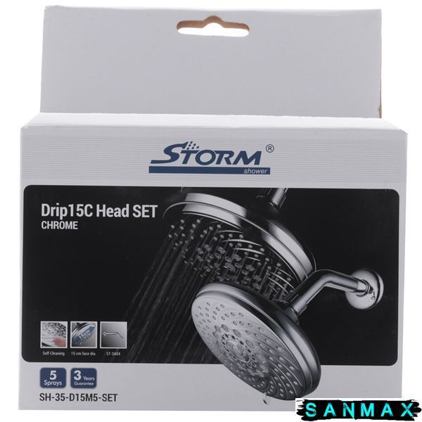 Лійка стельова для душу Storm Sh-35-D15M5-Set Хром (ST0023) ST0023 фото
