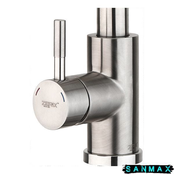 Змішувач для кухні з висувною лійкою Zerix Lux-014 (нерж. сталь) (ZX4874) ZX4874 фото