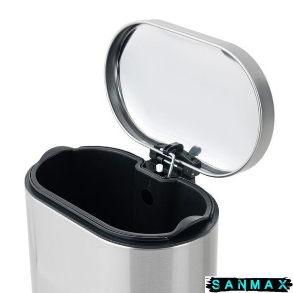 Відро для сміття з плавним закриттям овальне Mixxus Premium Strong-TC0120 SS Color 20л колір наржавійка (MI7081) MI7081 фото