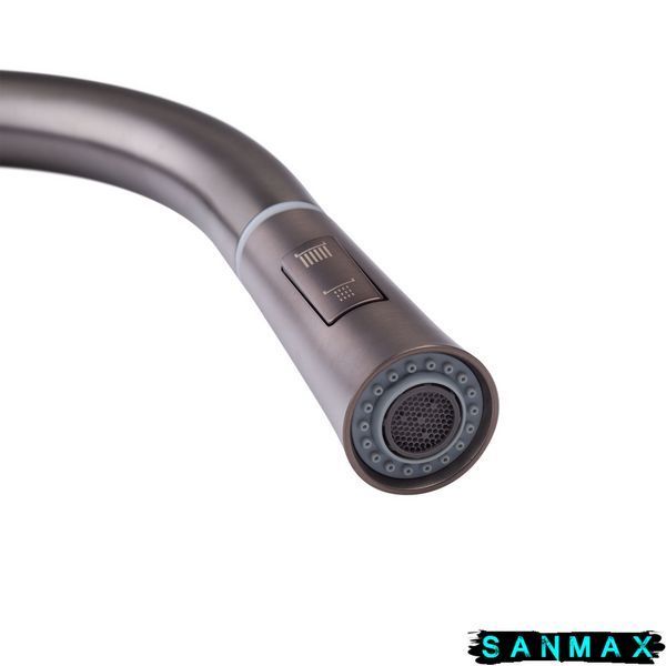 Змішувач для кухні з висувною лійкою Mixxus Premium Pull 014 Графіт (MI6959) MI6959 фото