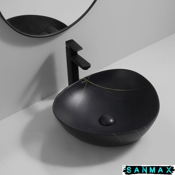 Раковина накладна Mixxus Premium Wave-0104 Marble 460х420х130mm (MP6534) MP6534 фото