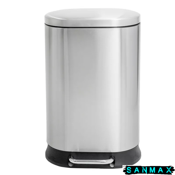 Відро для сміття з плавним закриттям овальне Mixxus Premium Strong-TC0120 SS Color 20л колір наржавійка (MI7081) MI7081 фото