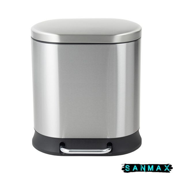 Відро для сміття з плавним закриттям овальне Mixxus Premium Strong-TC0120 SS Color 20л колір наржавійка (MI7081) MI7081 фото