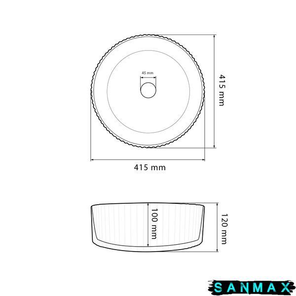 Умивальник (раковина) VBI BRINDISI M WHITE накладний VBI-014102 фото