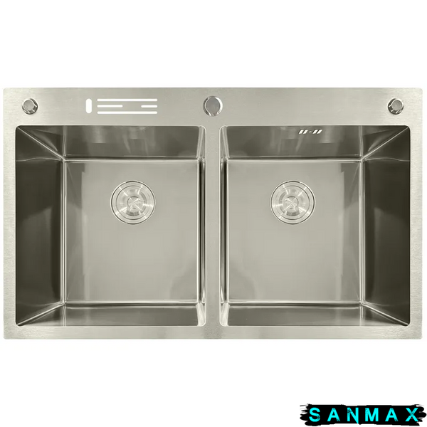 Кухонна інтегрована мийка Mixxus MH8350-DK Nano-Silver (3.0/0.8) колір нержавійка (MI7052) MI7052 фото