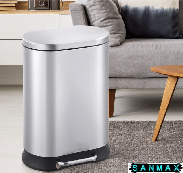 Відро для сміття з плавним закриттям овальне Mixxus Premium Strong-TC0120 SS Color 20л колір наржавійка (MI7081) MI7081 фото