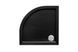 Піддон півкруглий Besco Aron SlimLine Stone Effect 90x90 чорний мат BAA-90-NR-CN фото 1