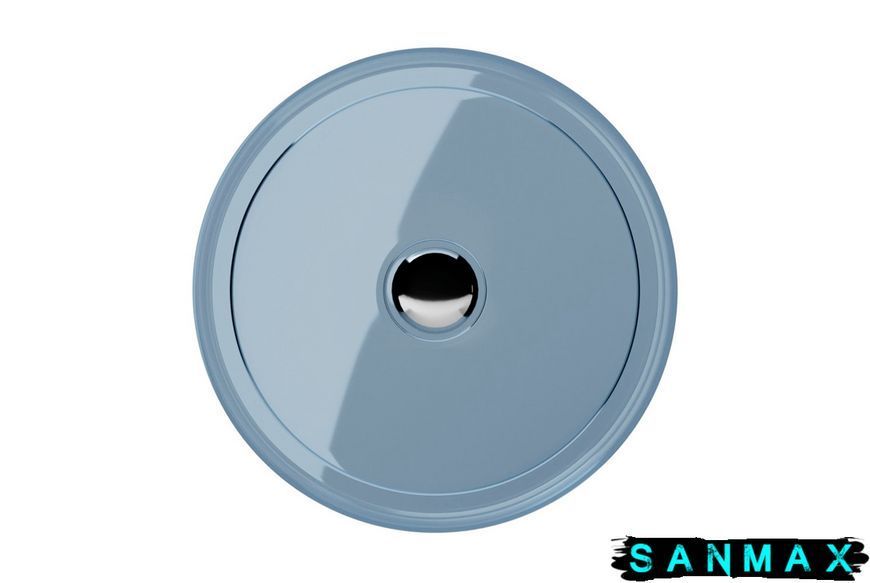 Умивальник на стільницю Besco Enya Blue Wave 36х36 клік-клак хром #UME-36-BWC фото