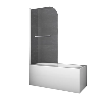 Шторки скляні на ванну Koer SR BS02-80x140-TR-01 прозоре скло 6мм, хром (KR5401) KR5401 фото