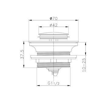 Донний клапан для ванни Koer PW-06-01 1 1/2 Хром (KR5799) KR5799 фото