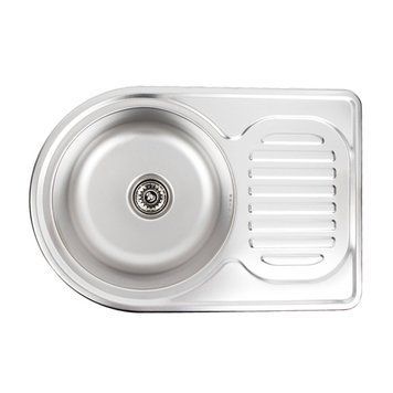 Кухонна мийка з нержавіючої сталі Platinum ДЕКОР 6745 (0,8/180 мм) SP000007030 фото