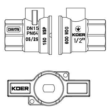 Кран кульовий 1/2 БГГ Вода Koer Extreme KE.217-15 Червоний метелик (KR5756) KR5756 фото