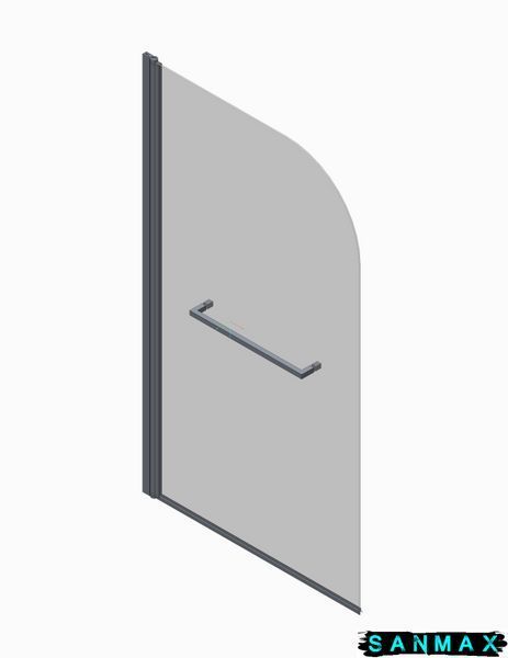 Шторки скляні на ванну Koer SR BS02-80x140-TR-01 прозоре скло 6мм, хром (KR5401) KR5401 фото