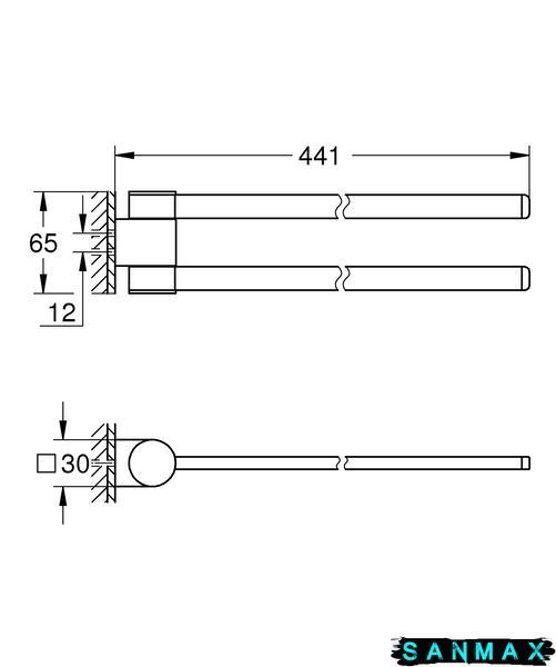 Подвійний тримач для рушників Grohe Selection (41063000) 41063000 фото