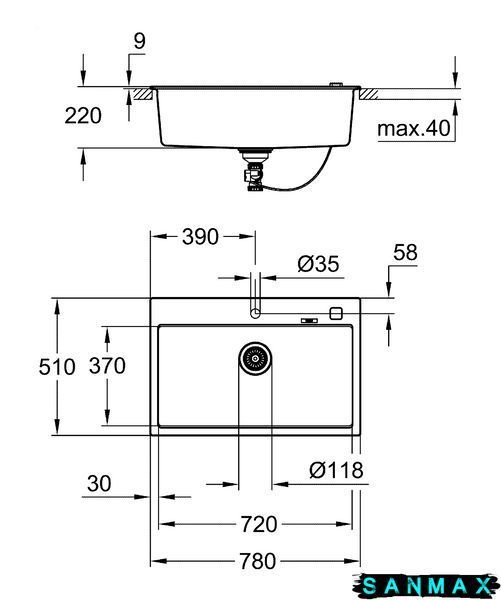 Композитна мийка для кухні Grohe K700 (31652AP0) 31652AP0 фото
