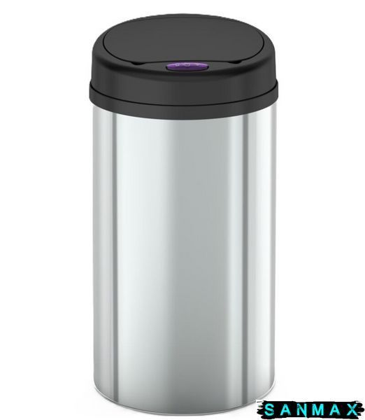 Відро для сміття сенсорне кругле Mixxus Premium Ellipse-TC0109 Хром-Чорний 9л (хром-чорне) (MI7083) MI7083 фото
