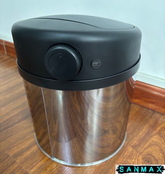 Відро для сміття сенсорне кругле Mixxus Premium Ellipse-TC0109 Хром-Чорний 9л (хром-чорне) (MI7083) MI7083 фото