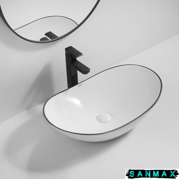Раковина накладна Mixxus Premium Wave-0105 Edge Чорний 620х360х160mm (MP6556) MP6556 фото