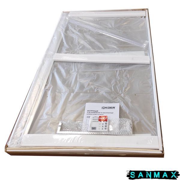 Шторки скляні на ванну Koer SR BS02-80x140-TR-01 прозоре скло 6мм, хром (KR5401) KR5401 фото