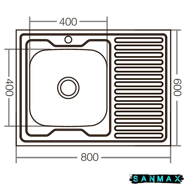 Мийка кухонна накладна Zerix Z8060L-04-160E (Satin) (ZX1618) ZX1618 фото