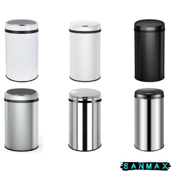 Відро для сміття сенсорне кругле Mixxus Premium Ellipse-TC0109 Хром-Чорний 9л (хром-чорне) (MI7083) MI7083 фото