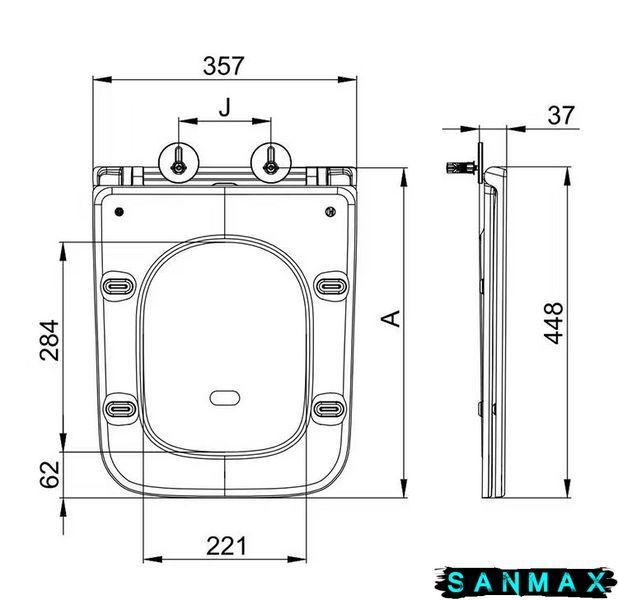 Кришка для унітазу Mixxus Premium Seat Cover Quadro-Diverse-2001 448х357х37mm з мікроліфтом Біла (MP6612) MP6612 фото