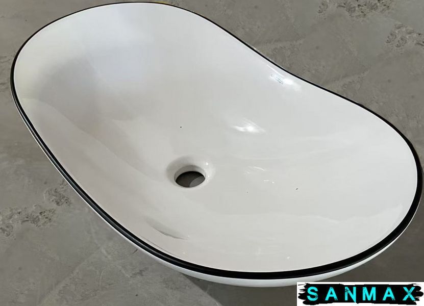 Раковина накладна Mixxus Premium Wave-0105 Edge Чорний 620х360х160mm (MP6556) MP6556 фото